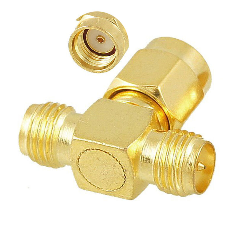 SMA T Adaptör Dişi İğnesiz - Erkek + Erkek Konnektör Çoklayıcı