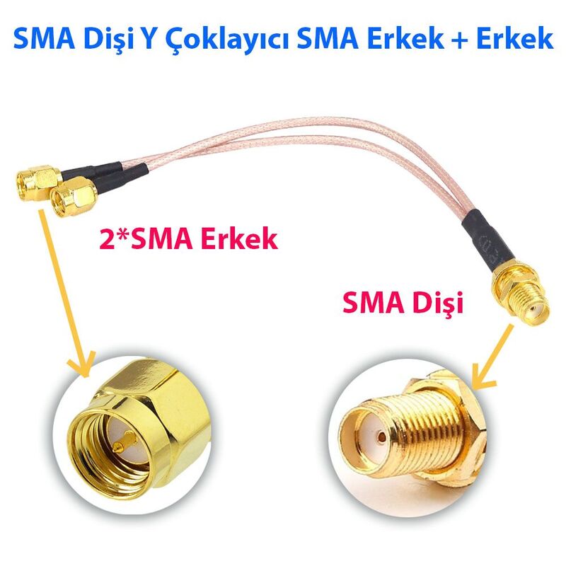 SMA Dişi Y Çoklayıcı SMA Erkek Birleştirici