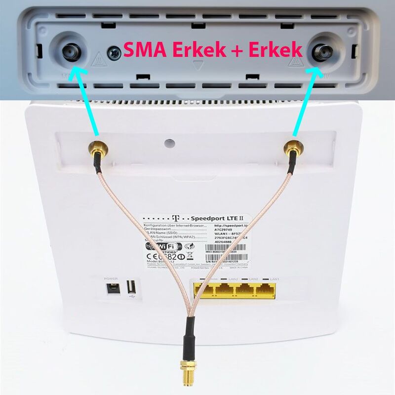 SMA Dişi Y Çoklayıcı SMA Erkek Birleştirici
