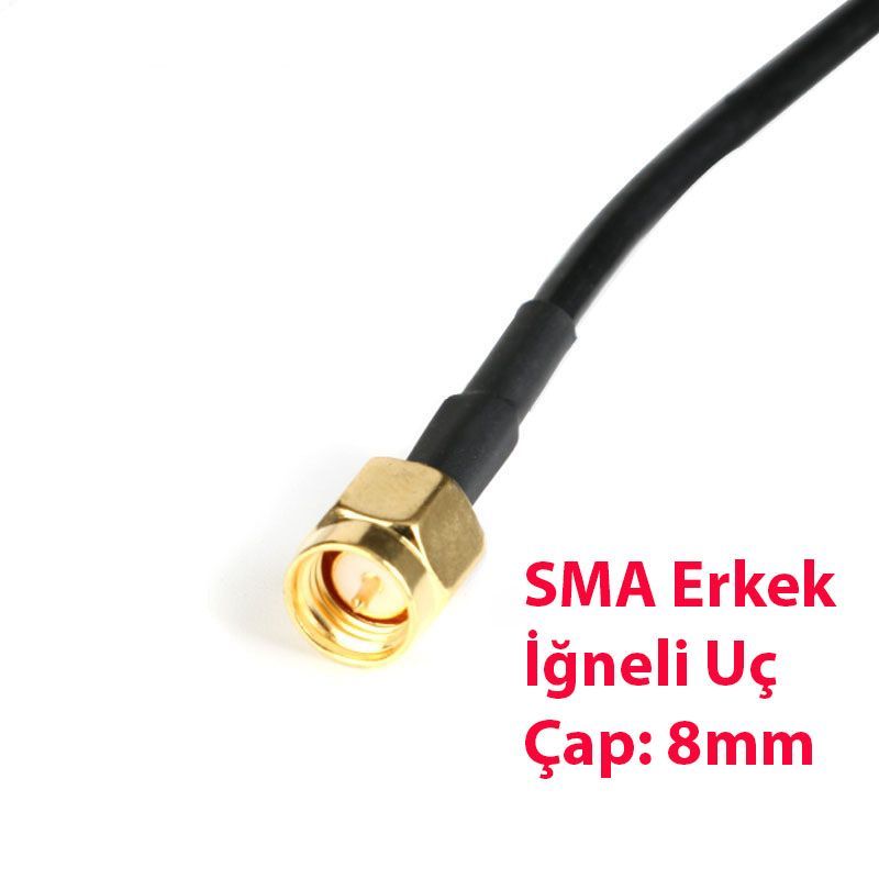 15 dBi SMA İğneli Manyetik Tabanlı Tel Anten